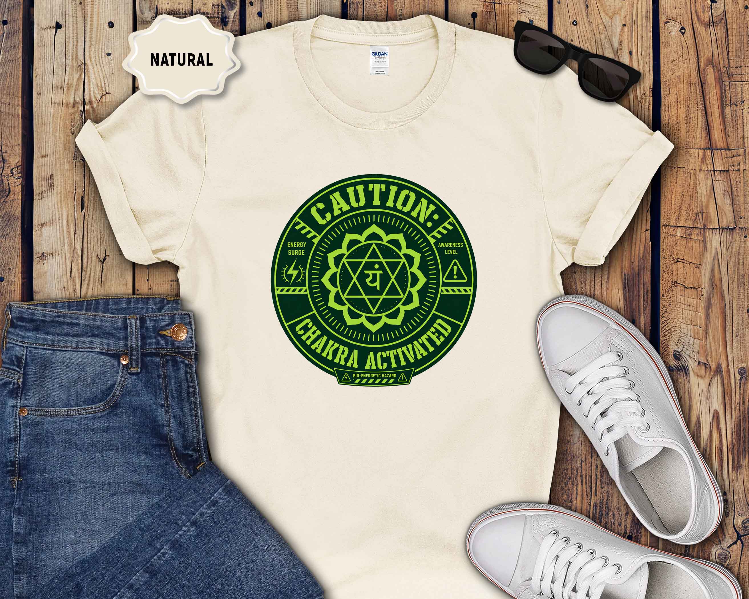 Caution Chakra Activated  Graphic T‑Shirt