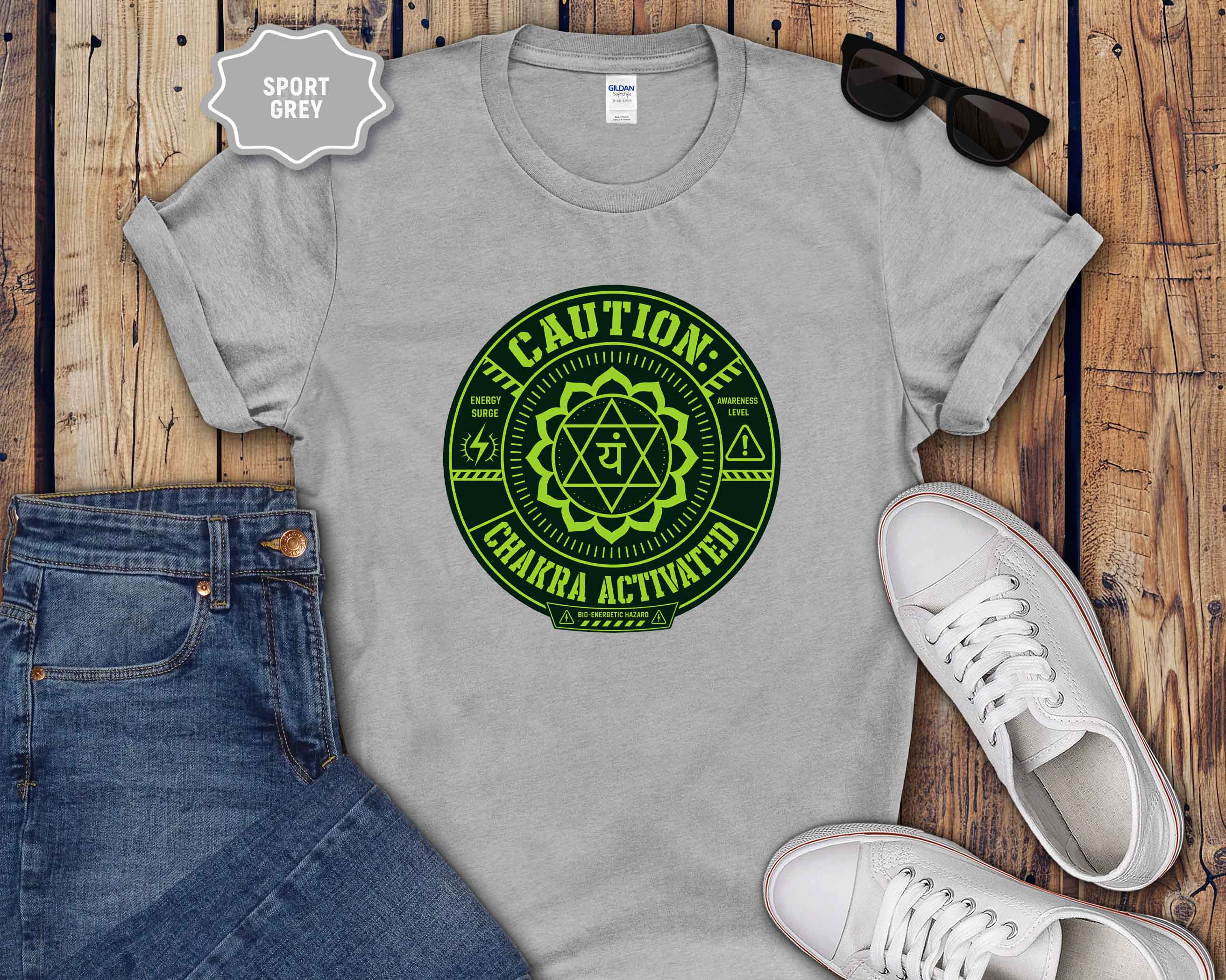 Caution Chakra Activated  Graphic T‑Shirt