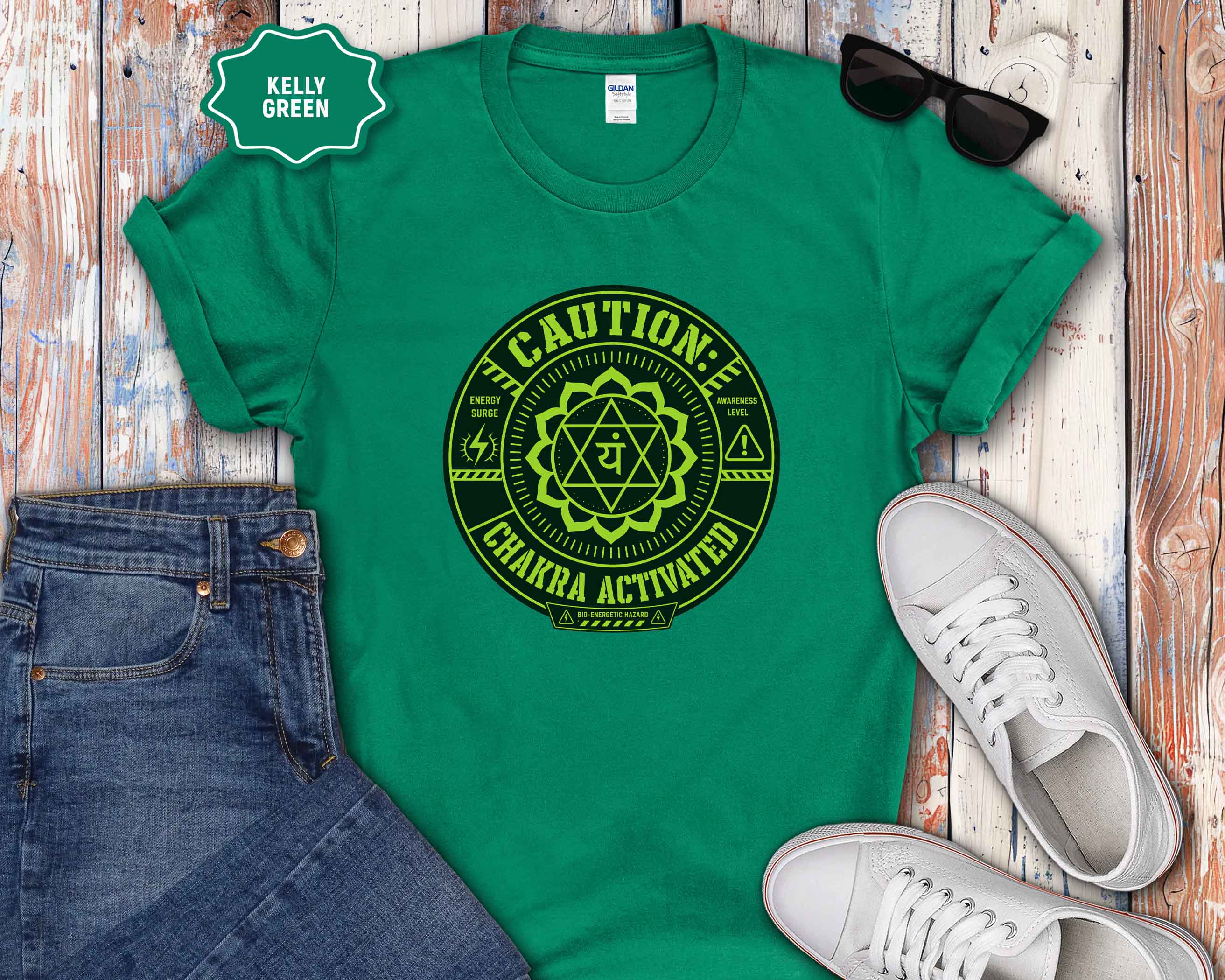 Caution Chakra Activated  Graphic T‑Shirt