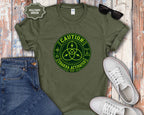 Caution: Chakra Activated T-Shirt — Neon Green Energy Symbol Tee