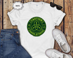 Caution: Chakra Activated T-Shirt — Neon Green Energy Symbol Tee