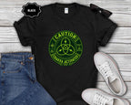 Caution: Chakra Activated T-Shirt — Neon Green Energy Symbol Tee