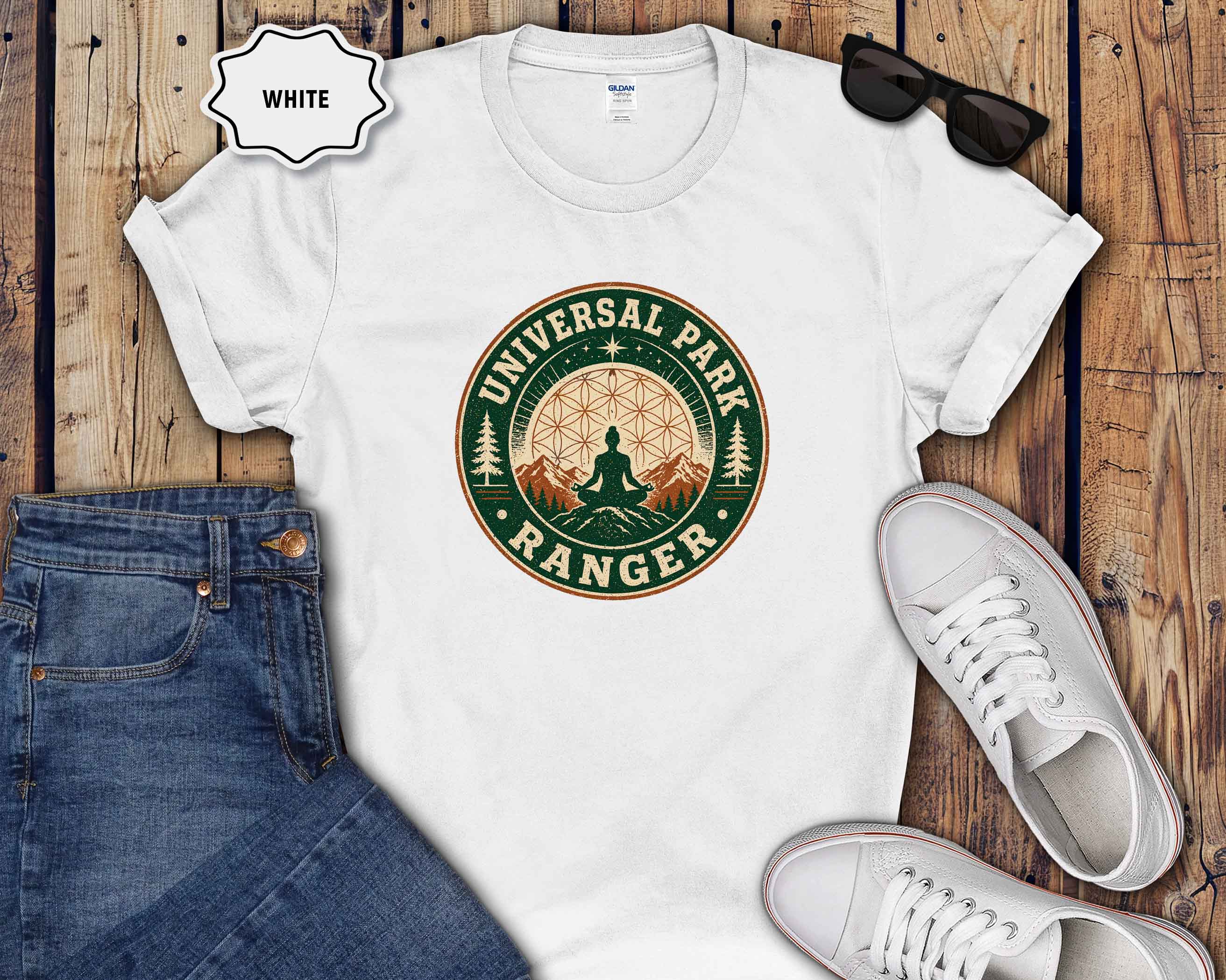 Universal Park Ranger T-Shirt — Retro Outdoor Yoga Nature Badge