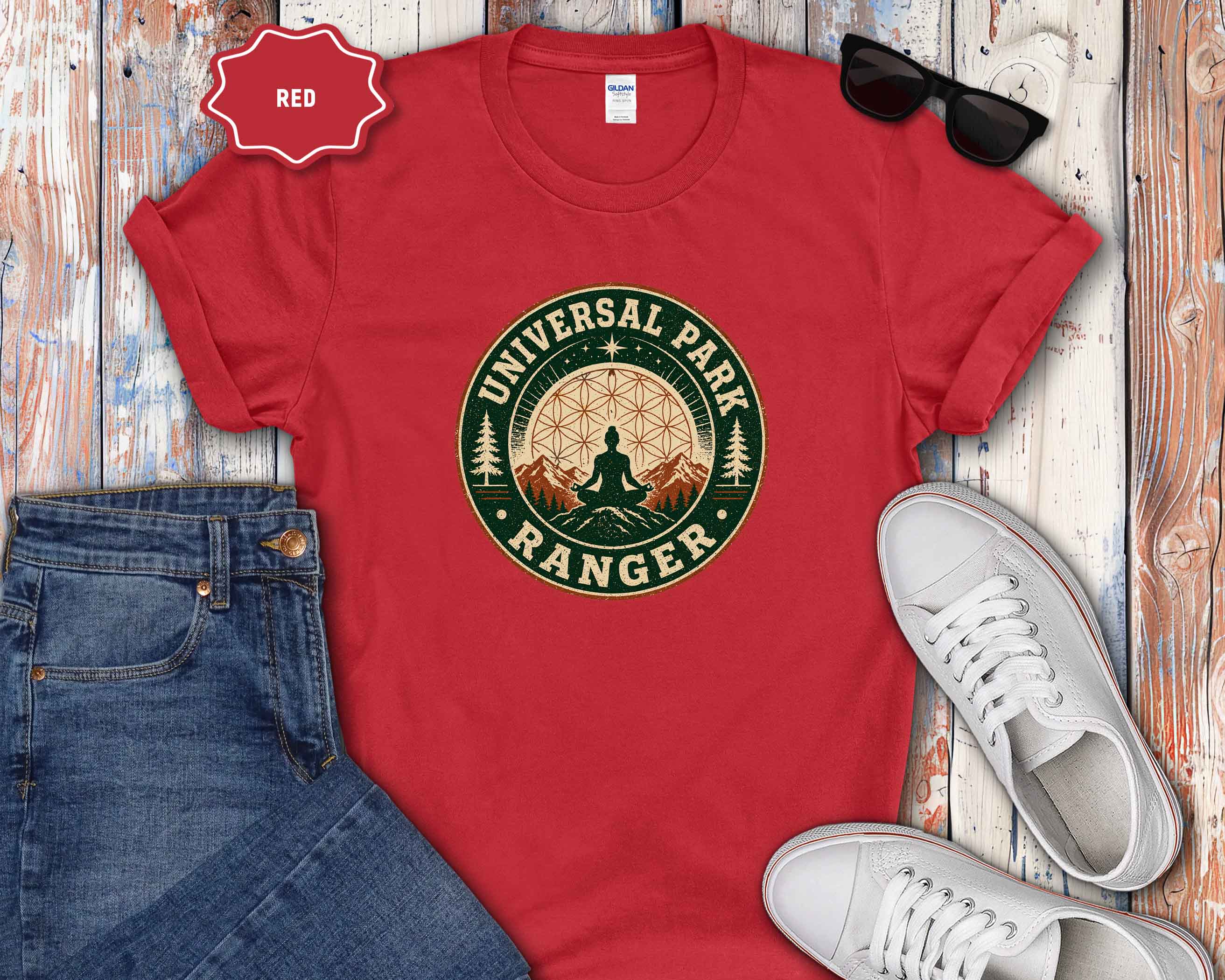 Universal Park Ranger T-Shirt — Retro Outdoor Yoga Nature Badge