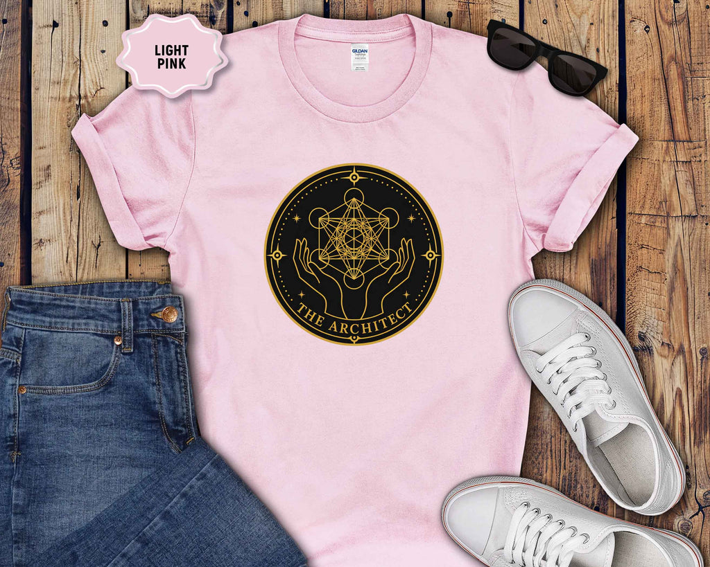Sacred Geometry T-Shirt — Metatron’s Cube Circular Design