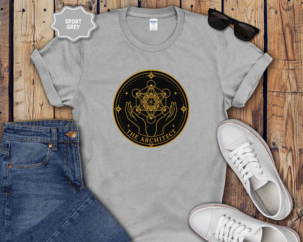 Sacred Geometry T-Shirt — Metatron’s Cube Circular Design