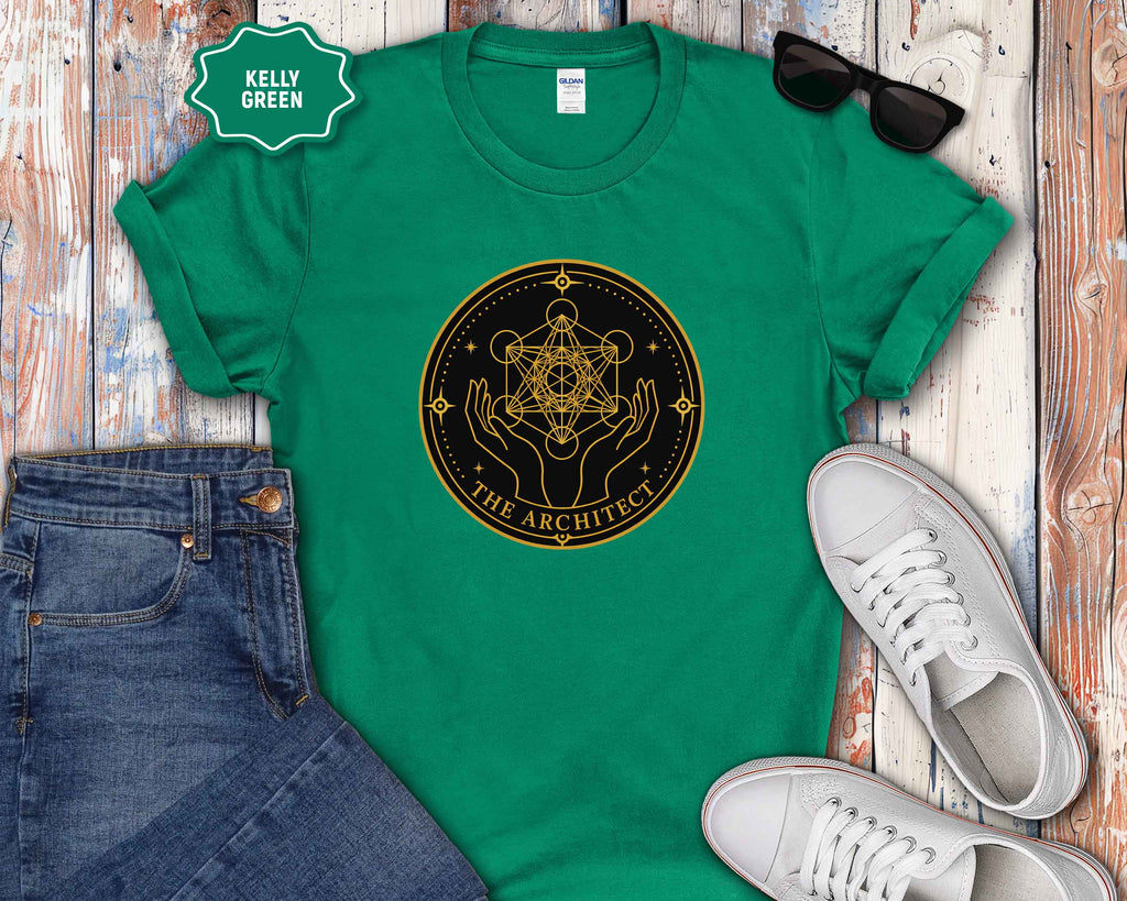 Sacred Geometry T-Shirt — Metatron’s Cube Circular Design