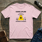 Cosmic Uplink T-Shirt — UFO Meditation Graphic Tee ("Ascension in Progress")