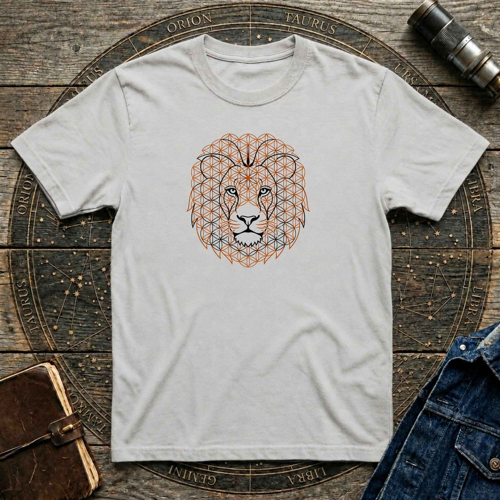 Lion Geometric Tee — Floral Mandala Lion Graphic T-Shirt