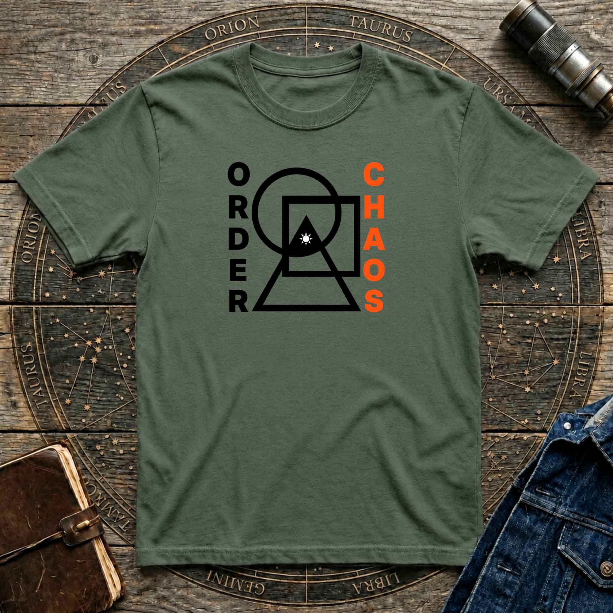 Order vs Chaos Graphic T-Shirt — Modern Geometric Design