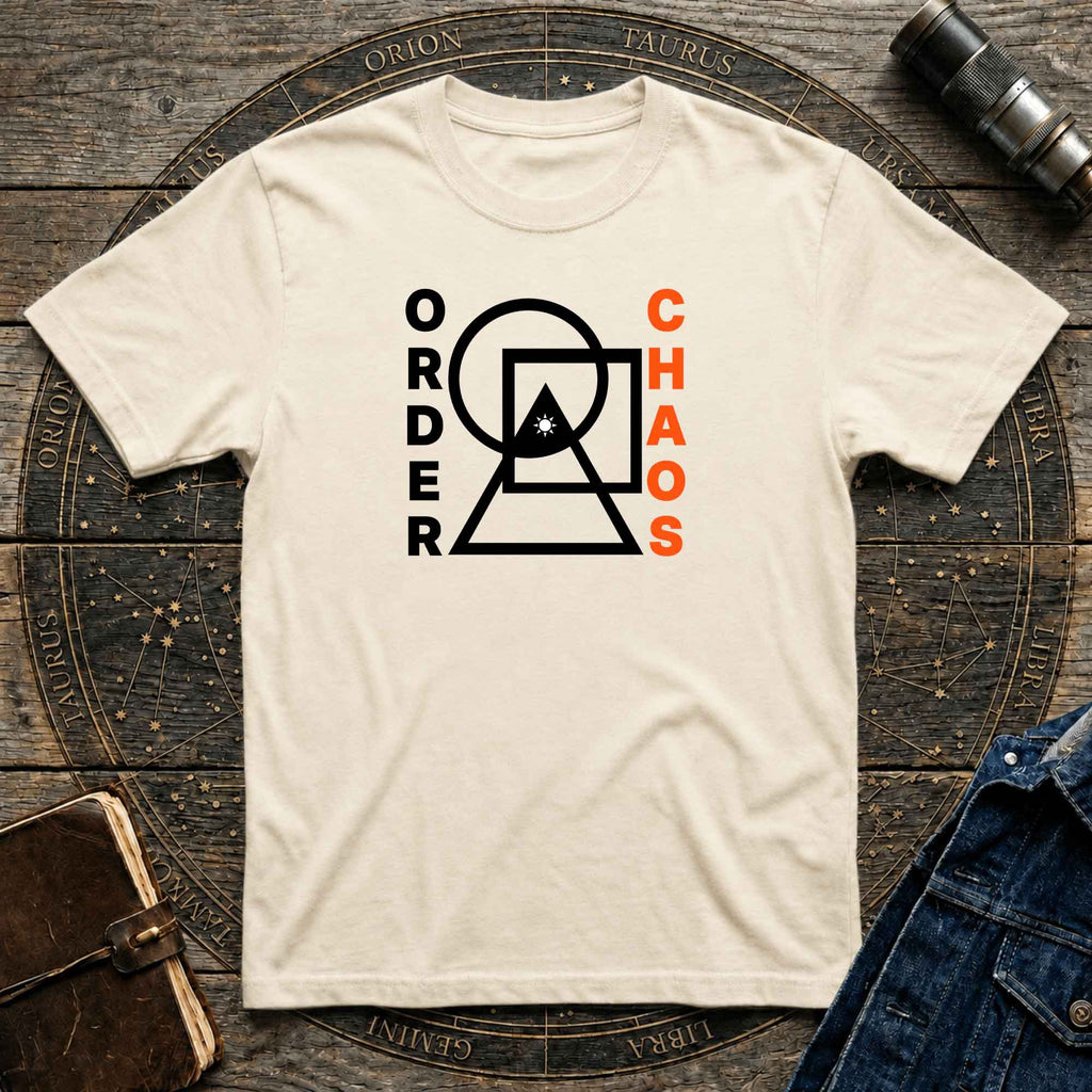 Order vs Chaos Graphic T-Shirt — Modern Geometric Design