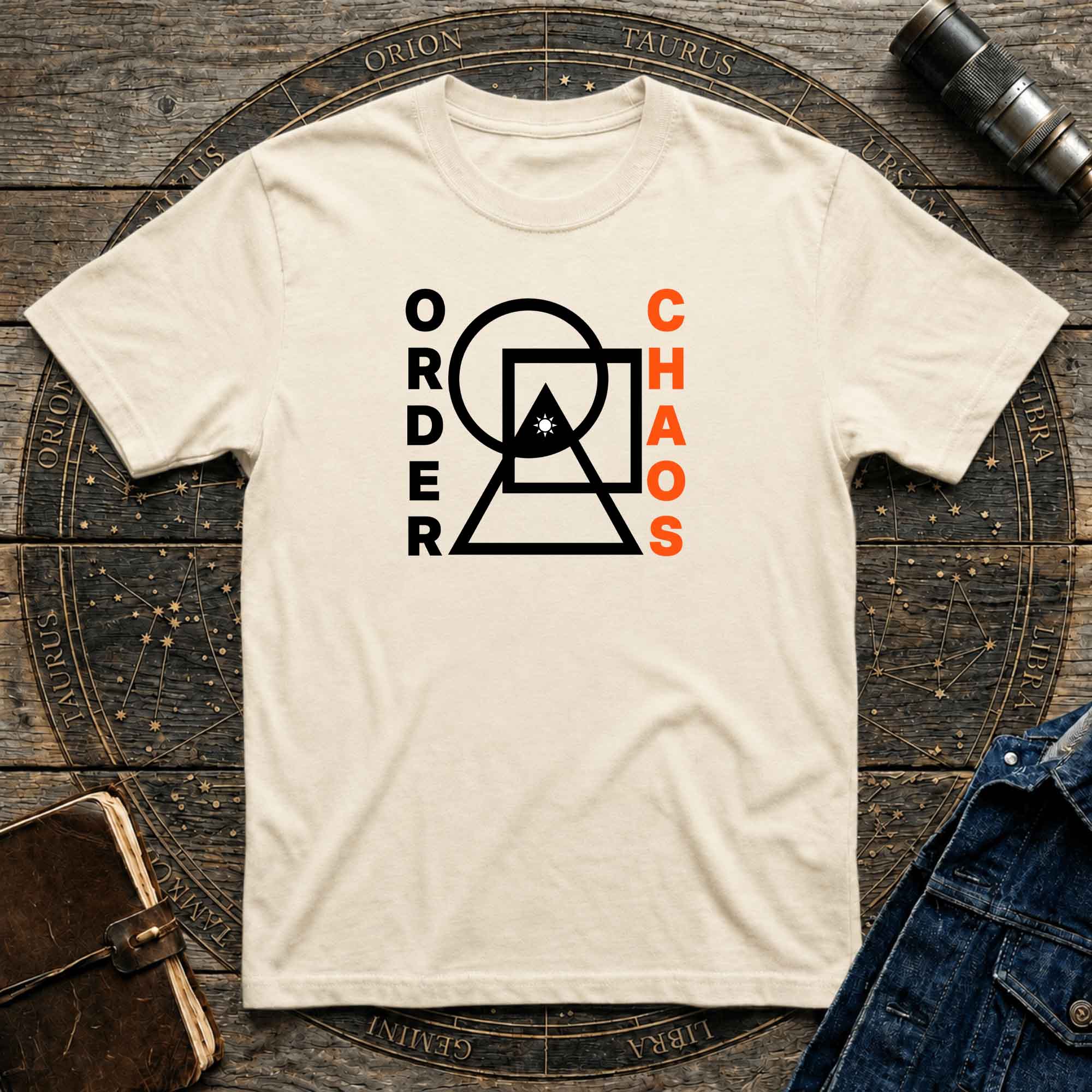 Order vs Chaos Graphic T-Shirt — Modern Geometric Design