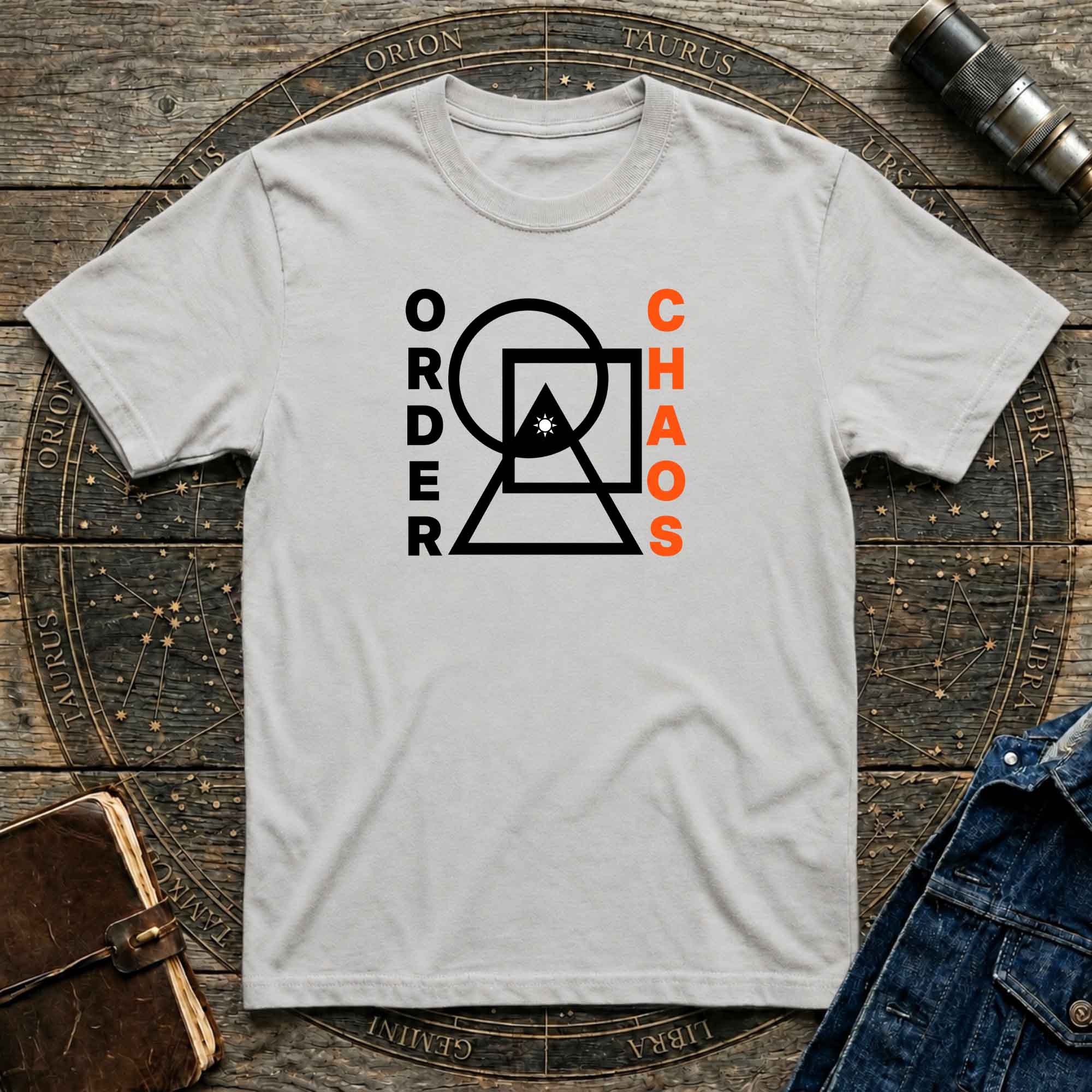 Order vs Chaos Graphic T-Shirt — Modern Geometric Design