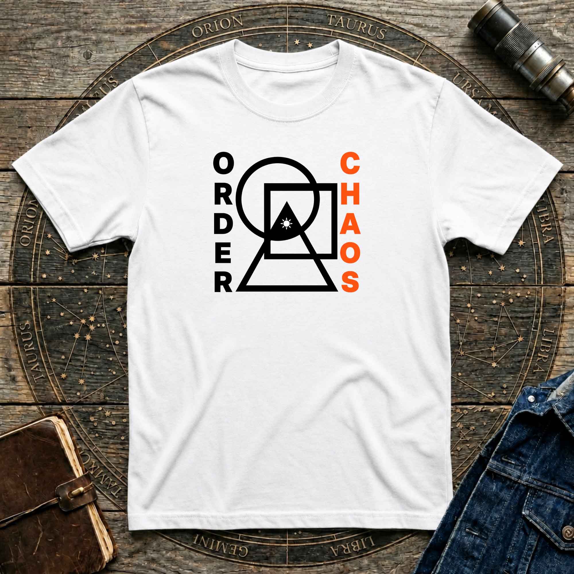 Order vs Chaos Graphic T-Shirt — Modern Geometric Design