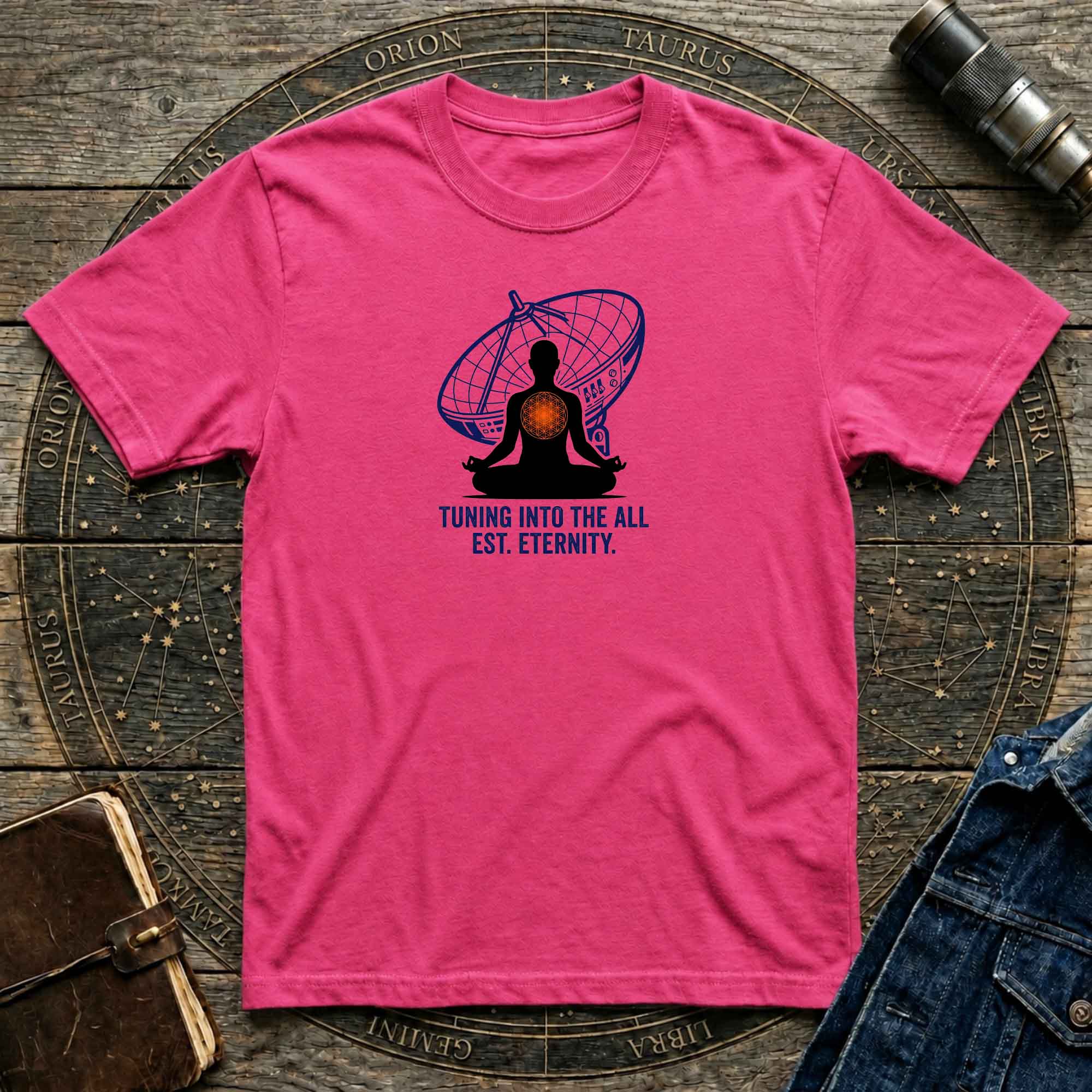 Meditation T-Shirt — "Tuning Into The All" Spiritual Yoga Tee