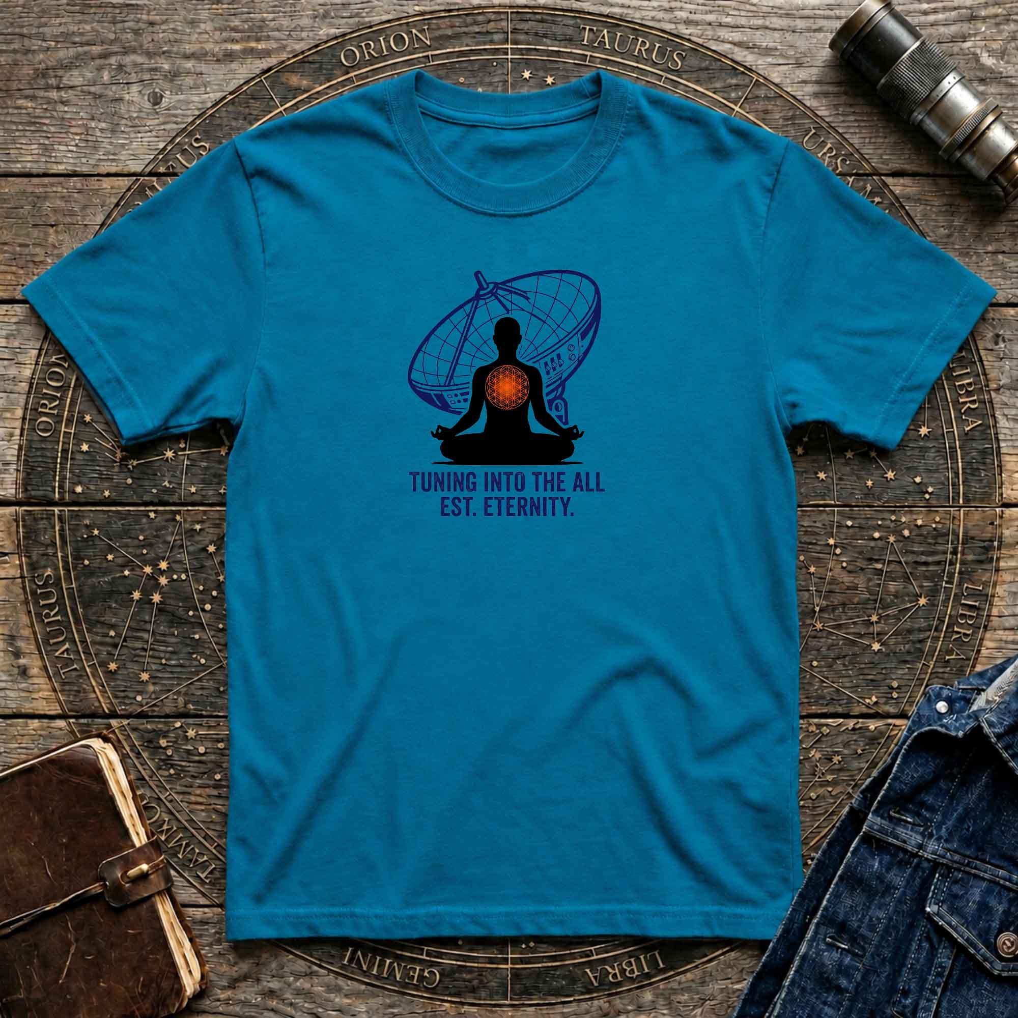 Meditation T-Shirt — "Tuning Into The All" Spiritual Yoga Tee