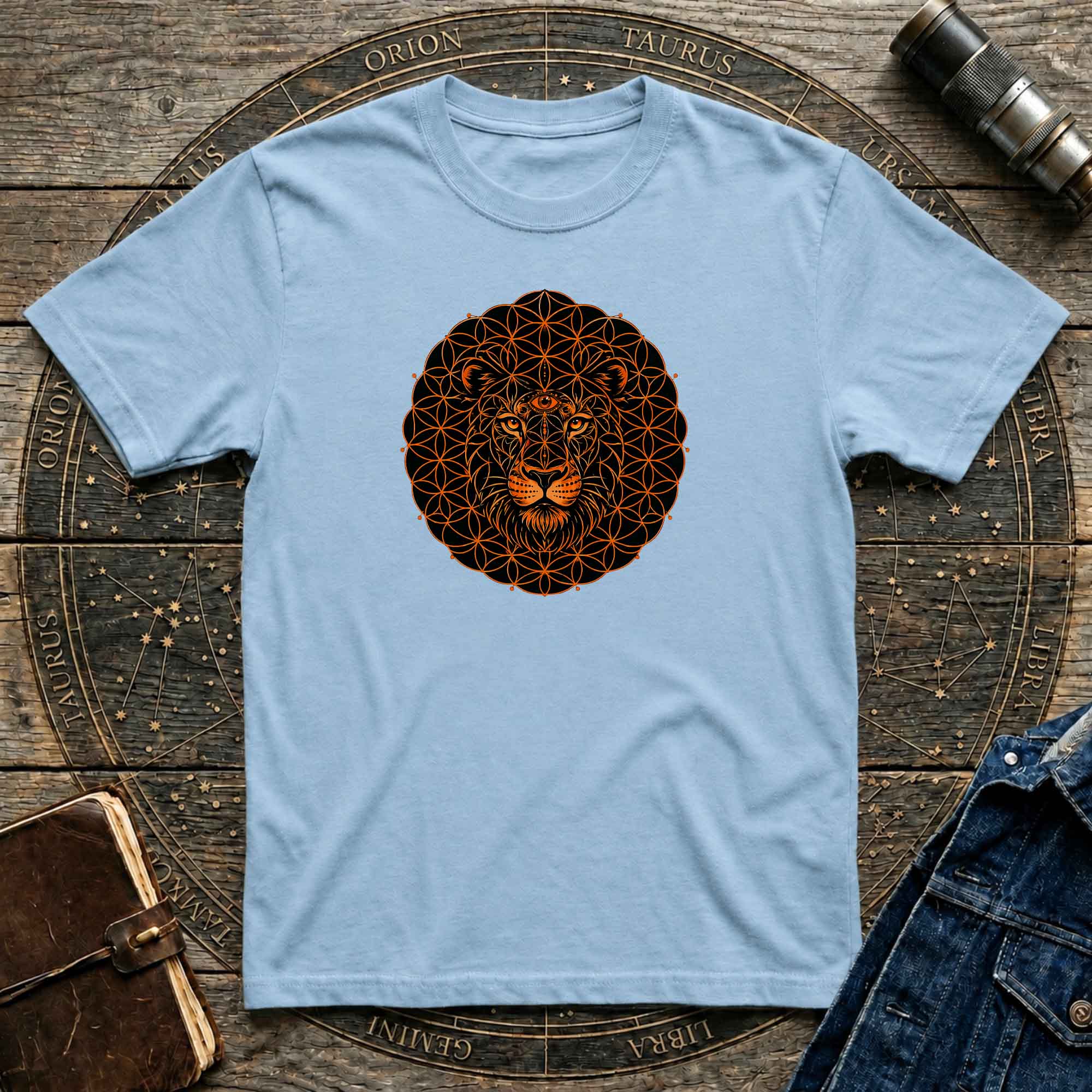 Lion Mandala T-Shirt — Geometric Floral Lion Graphic Tee