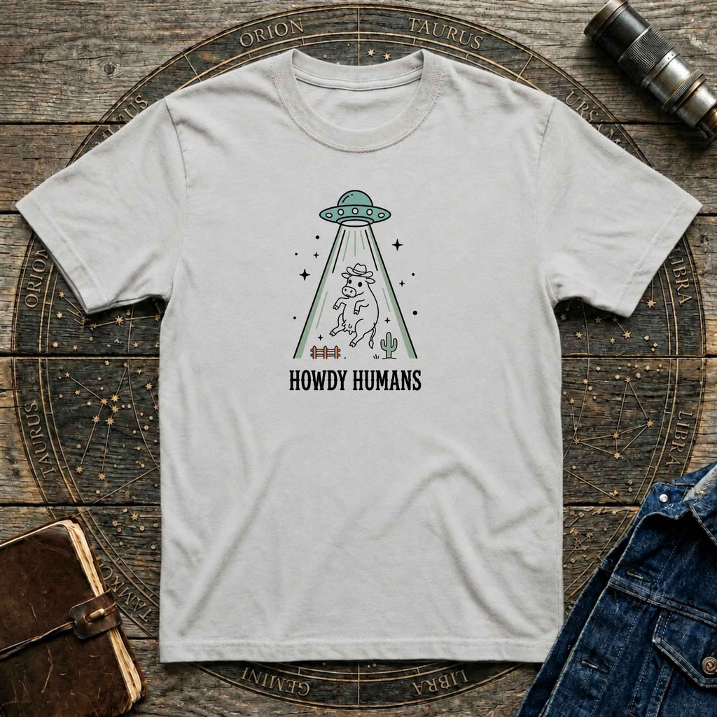 Alien Cow Abduction humor Graphic Tee