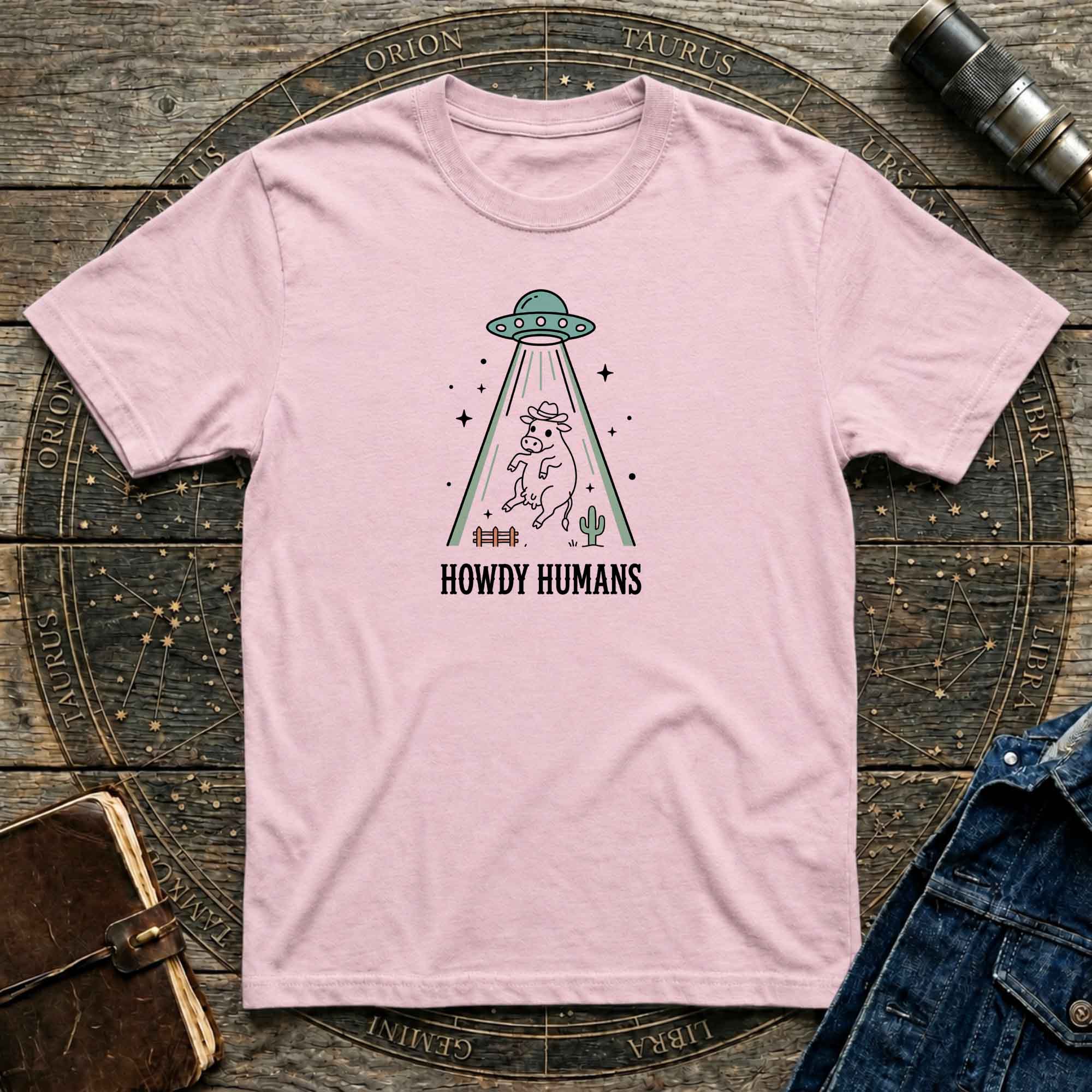 Alien Cow Abduction humor Graphic Tee