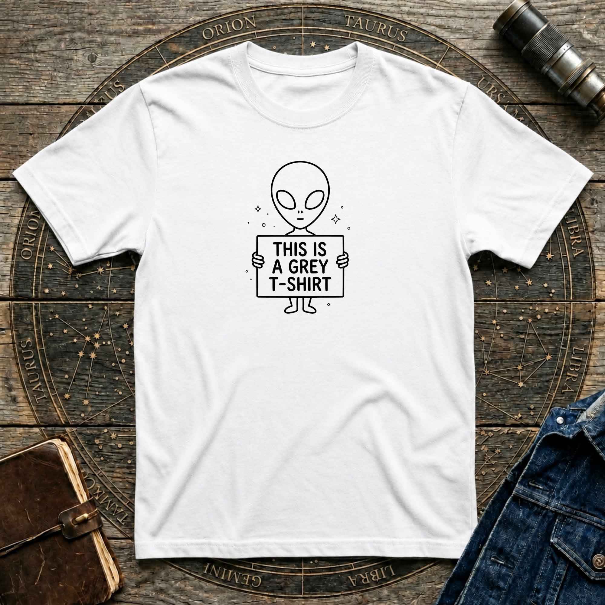 Grey Alien Pun Graphic Tee Humour