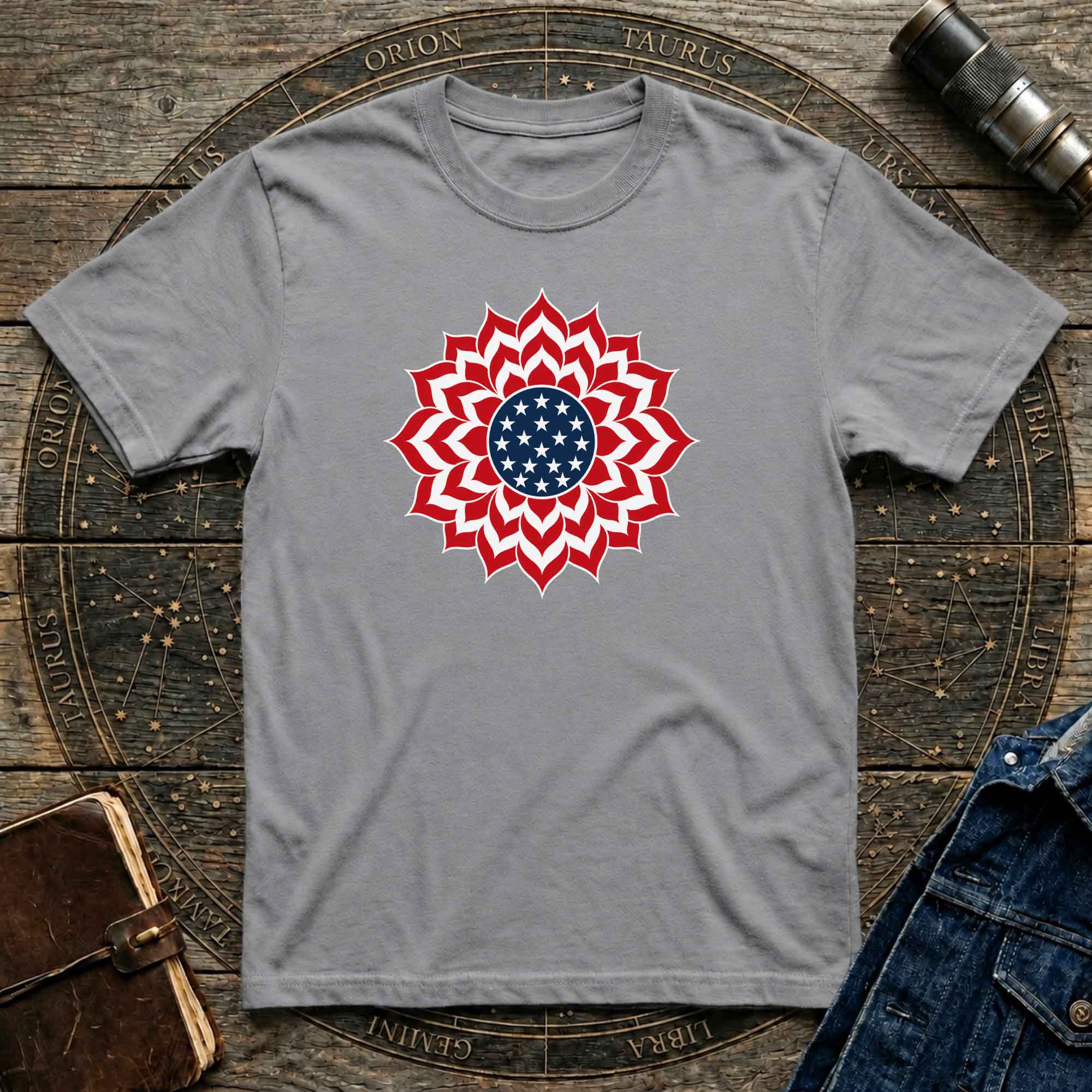 Patriotic USA T-Shirt Clean Mandala