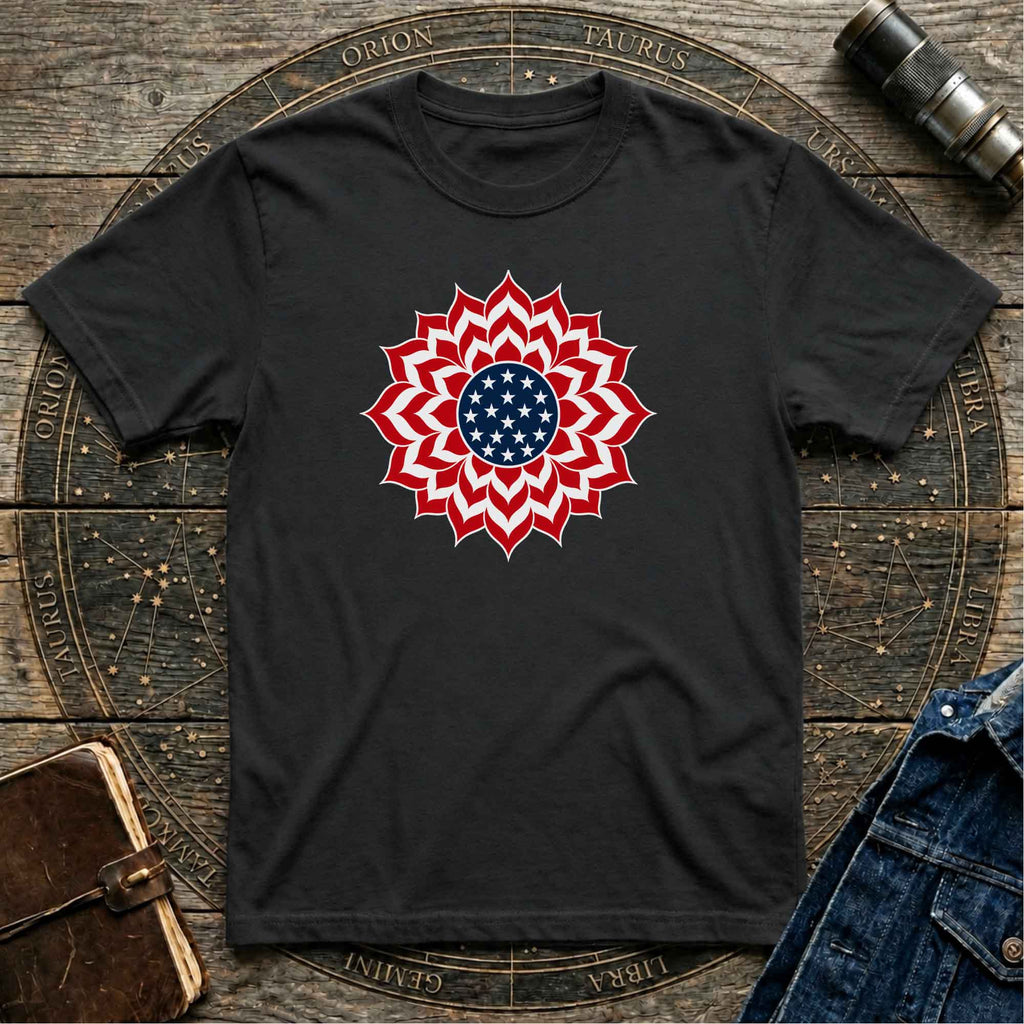 Patriotic USA T-Shirt Clean Mandala