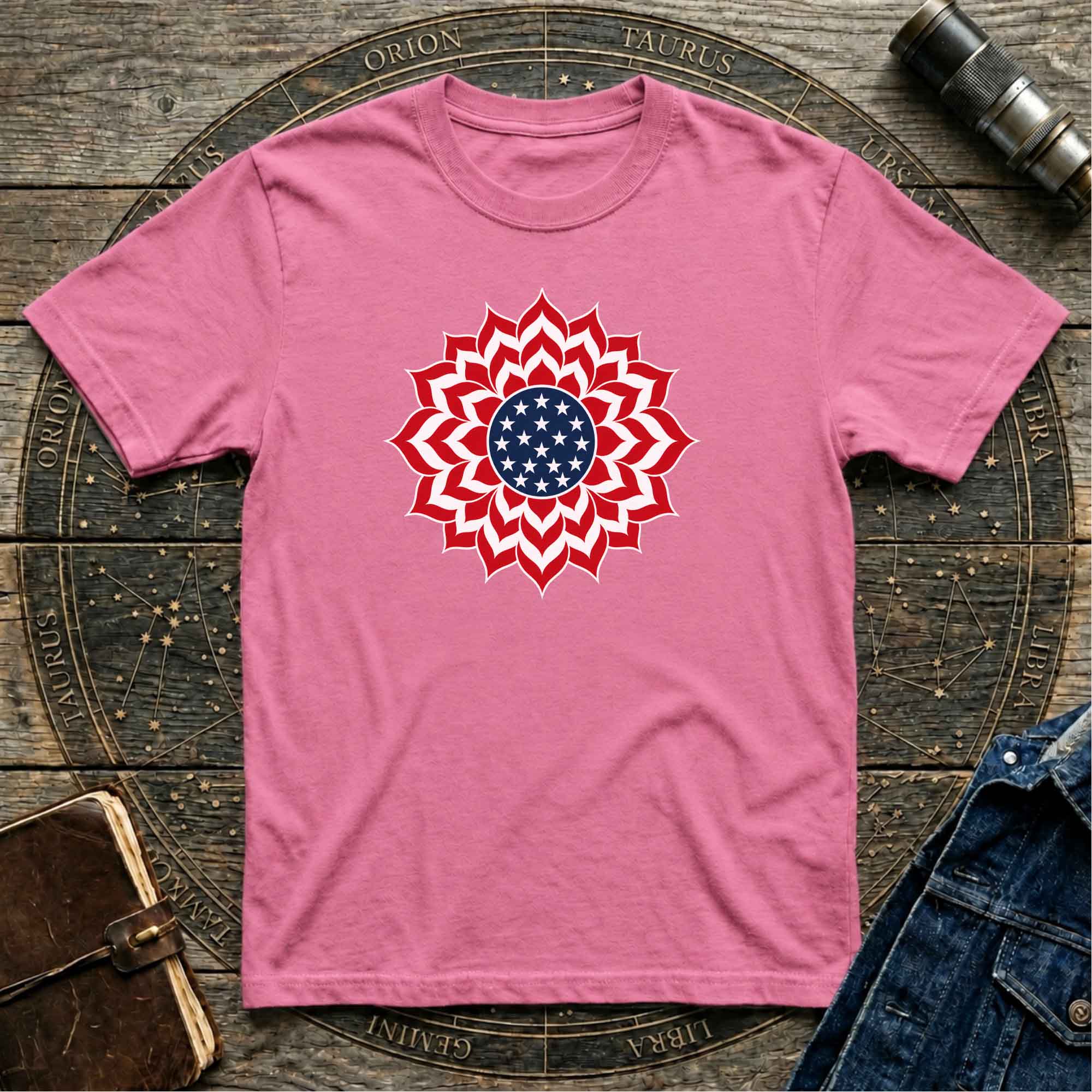 Patriotic USA T-Shirt Clean Mandala
