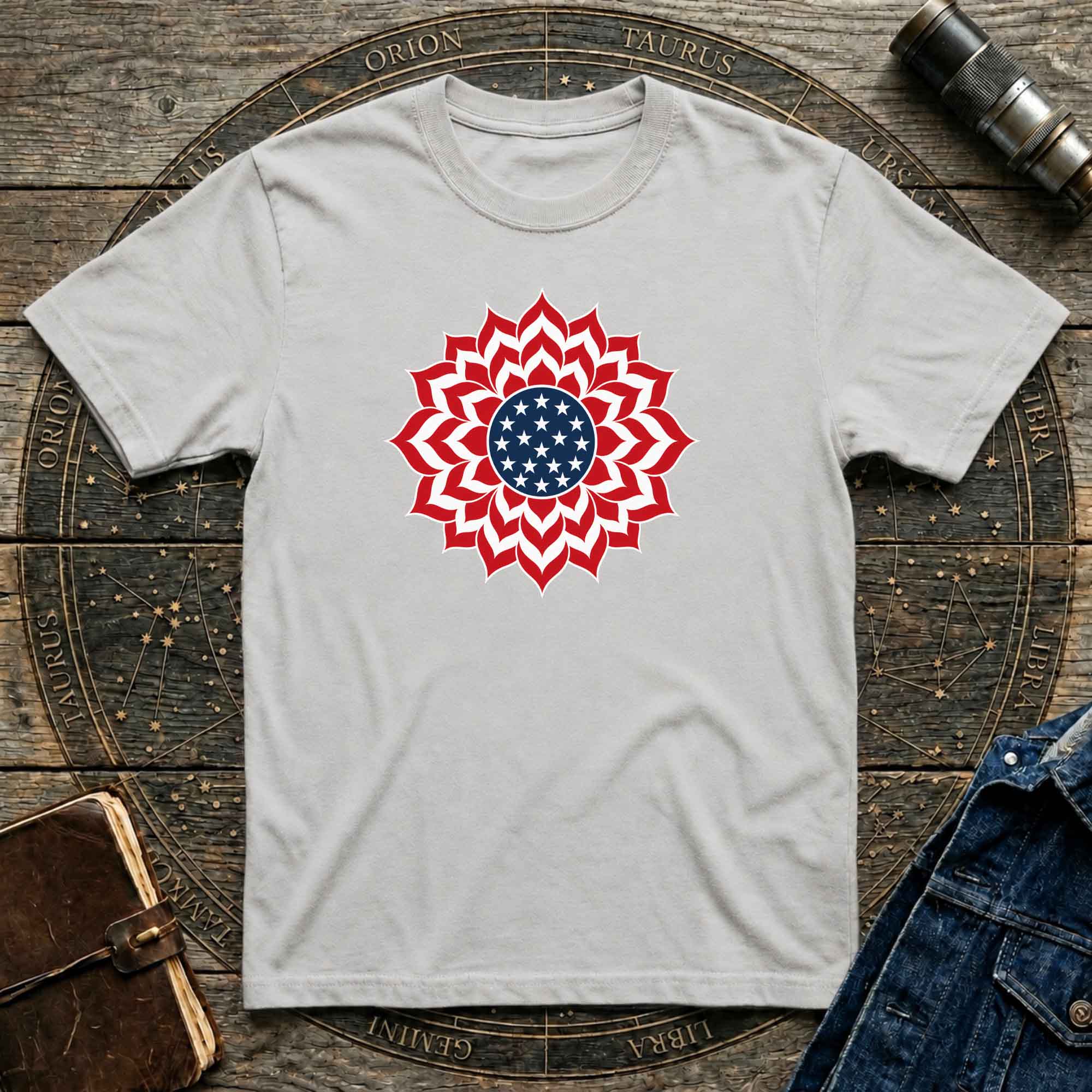 Patriotic USA T-Shirt Clean Mandala