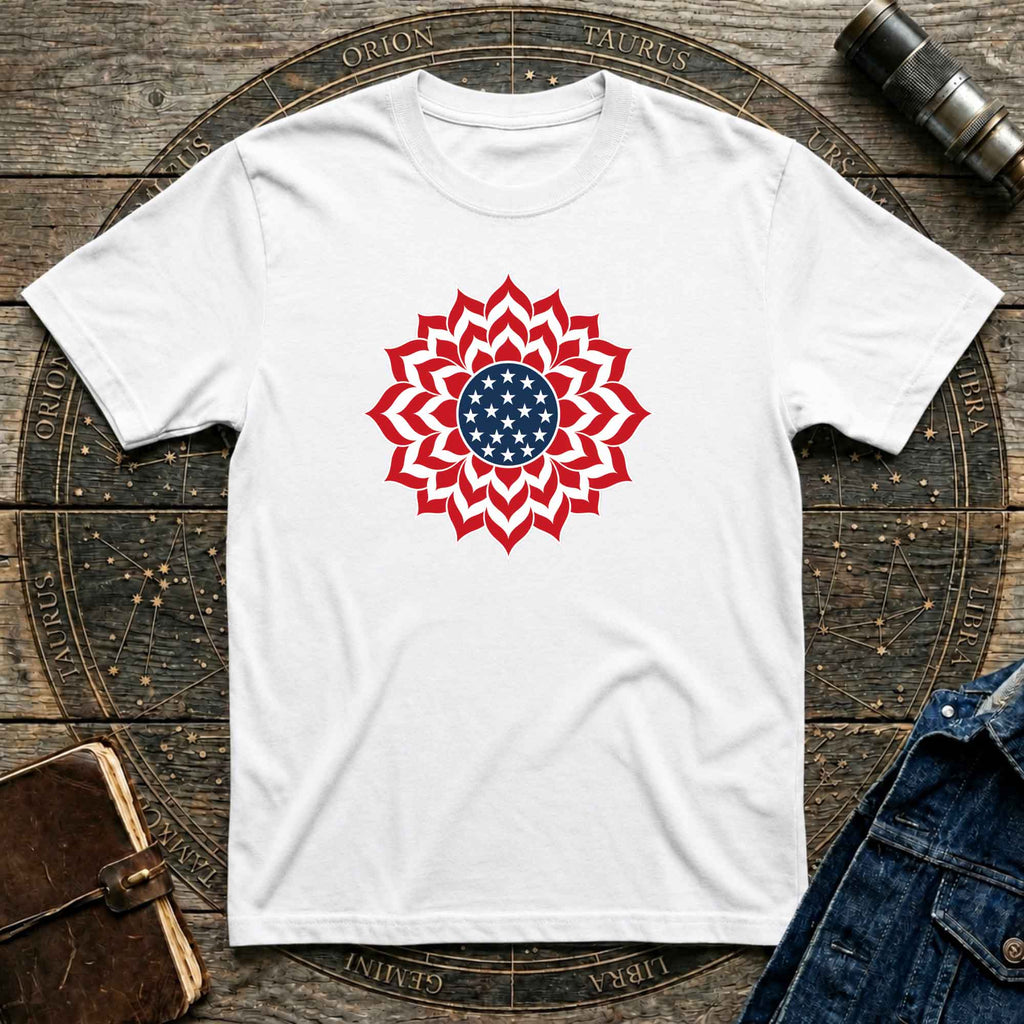 Patriotic USA T-Shirt Clean Mandala