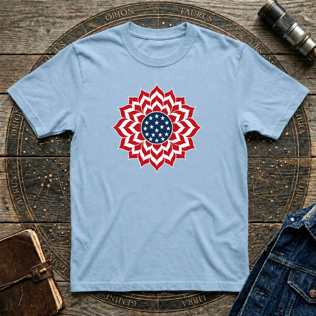 Patriotic USA T-Shirt Clean Mandala