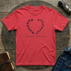 Paw Print Heart T-Shirt — "One Heart, Many Souls"