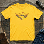 Patriotic Eagle Heart T-Shirt — USA Flag Winged Design