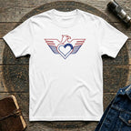 Patriotic Eagle Heart T-Shirt — USA Flag Winged Design