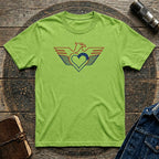 Patriotic Eagle Heart T-Shirt — USA Flag Winged Design
