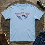 Patriotic Eagle Heart T-Shirt — USA Flag Winged Design
