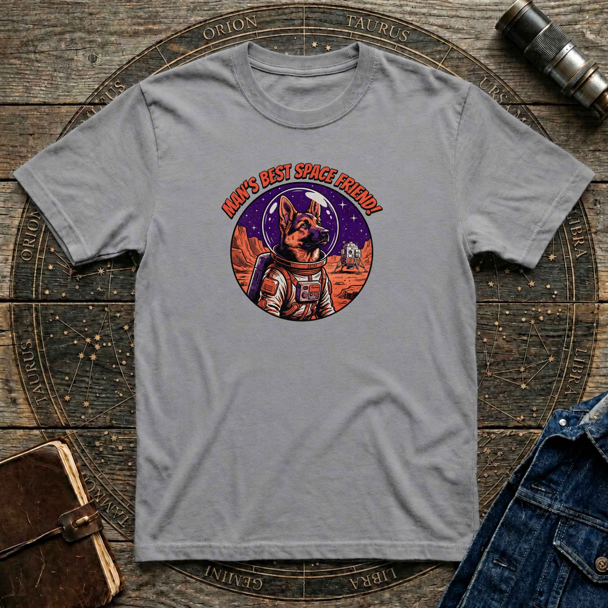 Man's Best Space Friend Astronaut Dog Graphic Tee