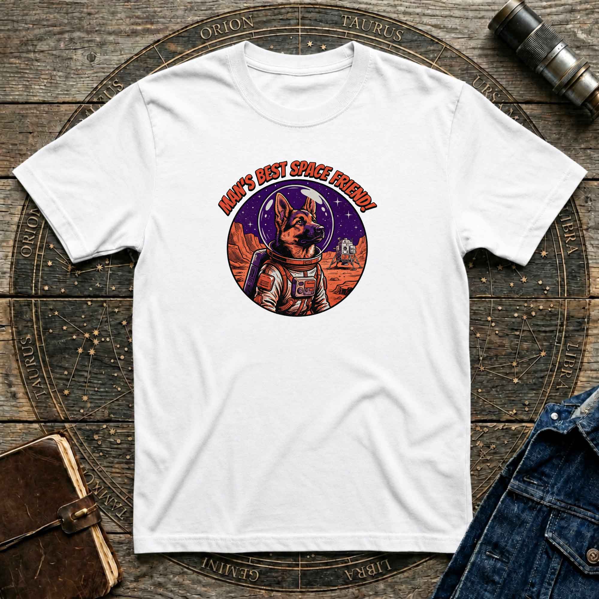 Man's Best Space Friend Astronaut Dog Graphic Tee