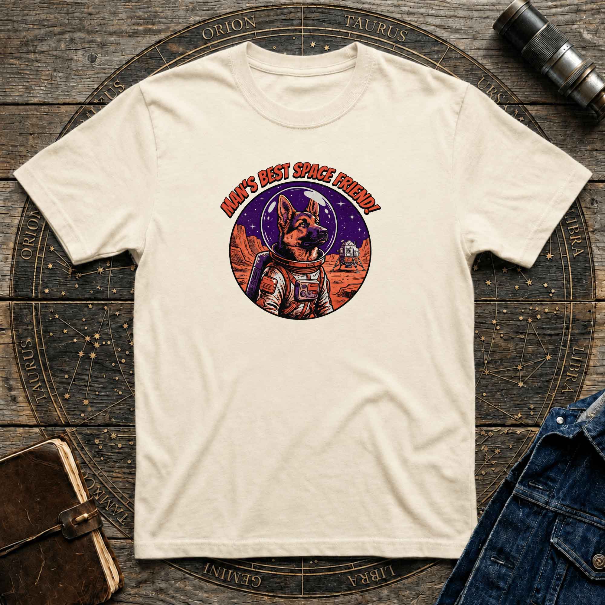 Man's Best Space Friend Astronaut Dog Graphic Tee
