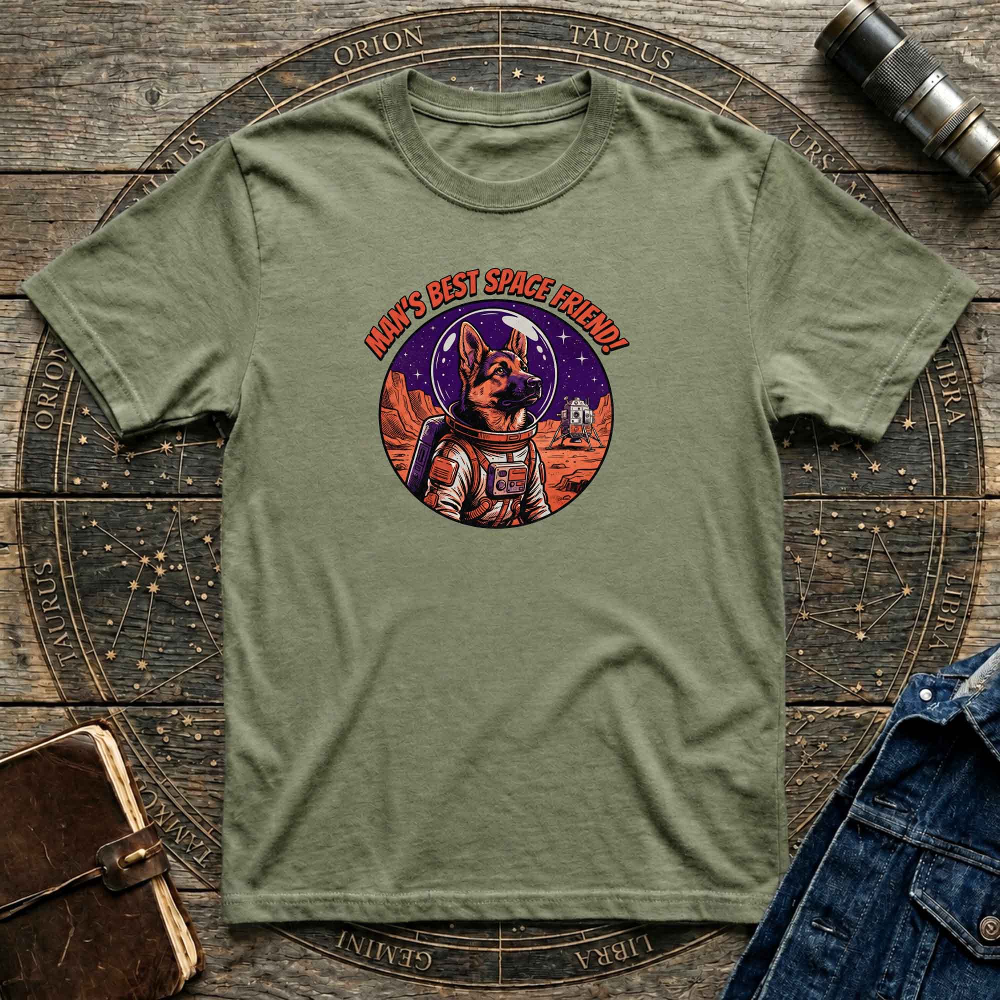 Man's Best Space Friend Astronaut Dog Graphic Tee
