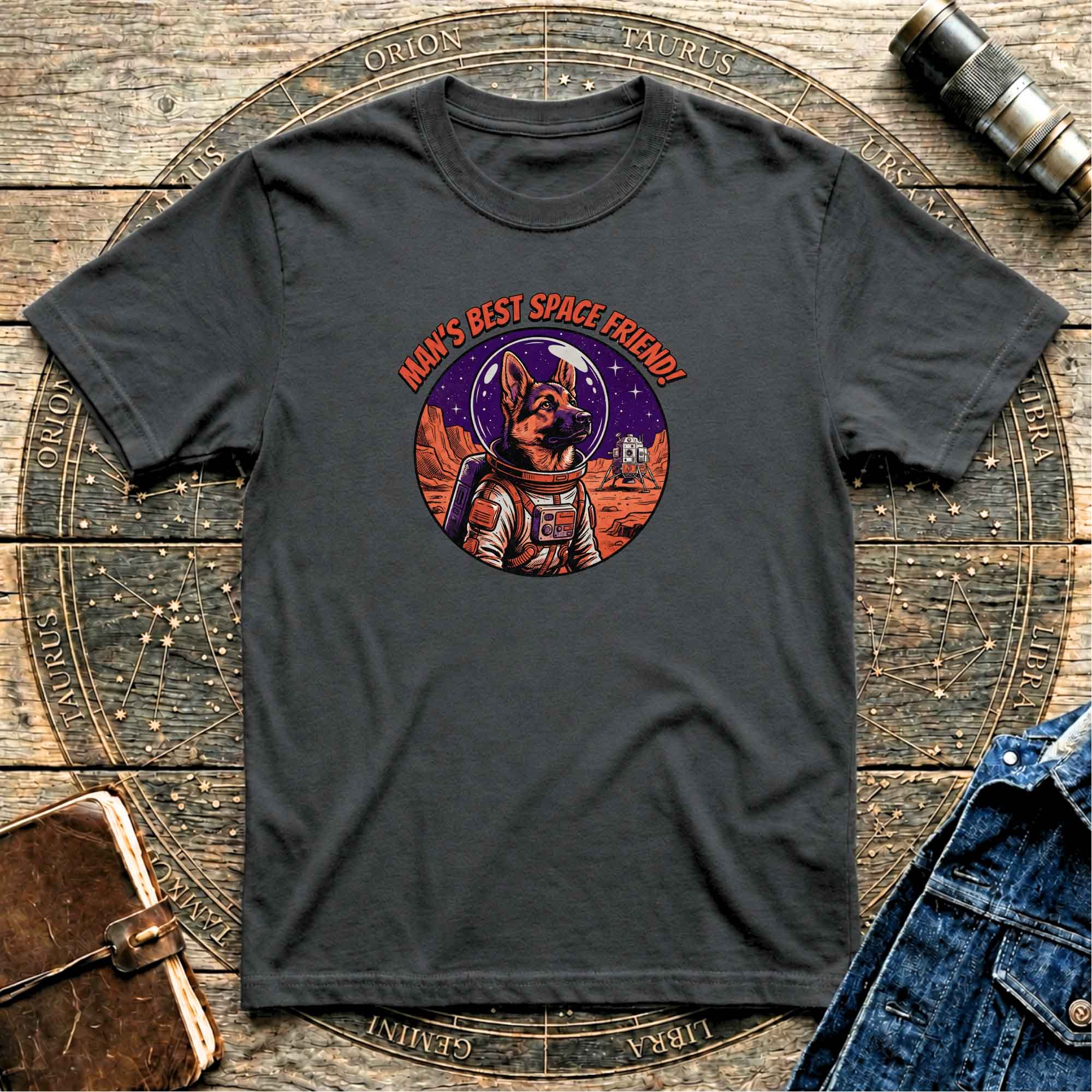 Man's Best Space Friend Astronaut Dog Graphic Tee