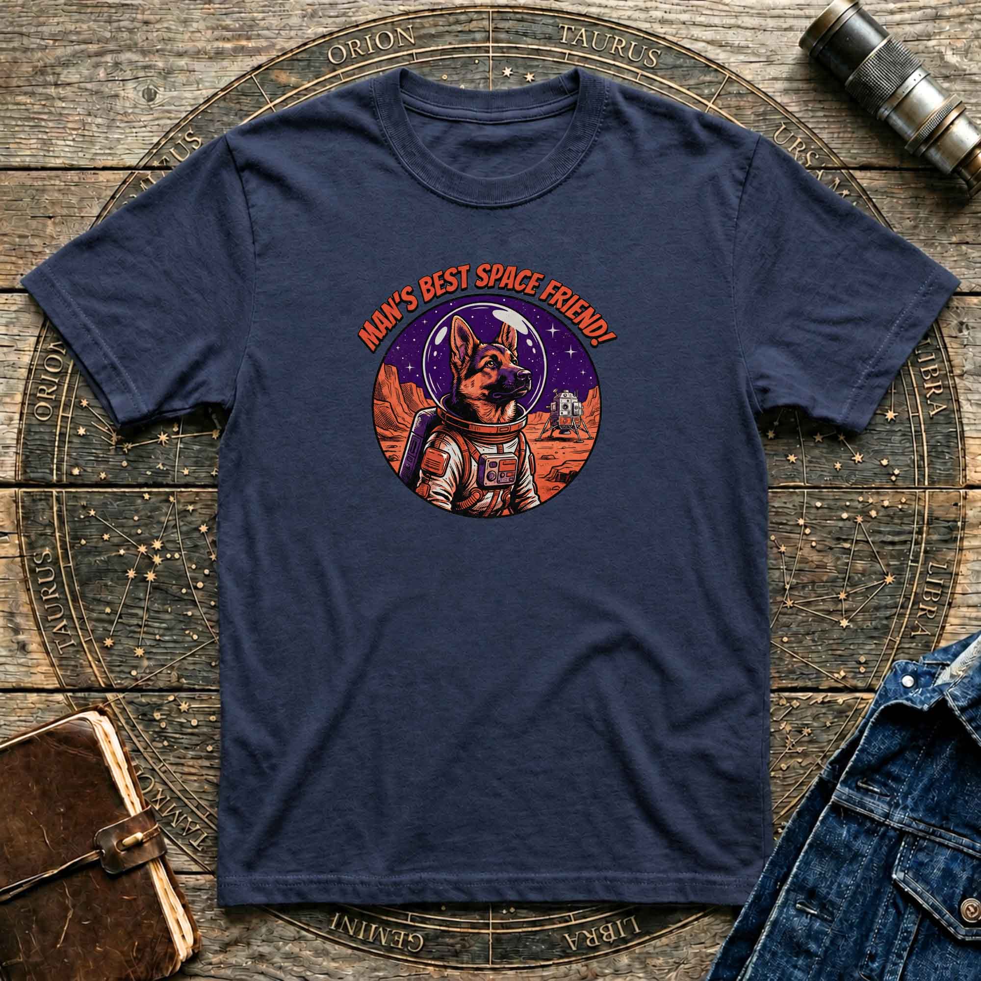 Man's Best Space Friend Astronaut Dog Graphic Tee