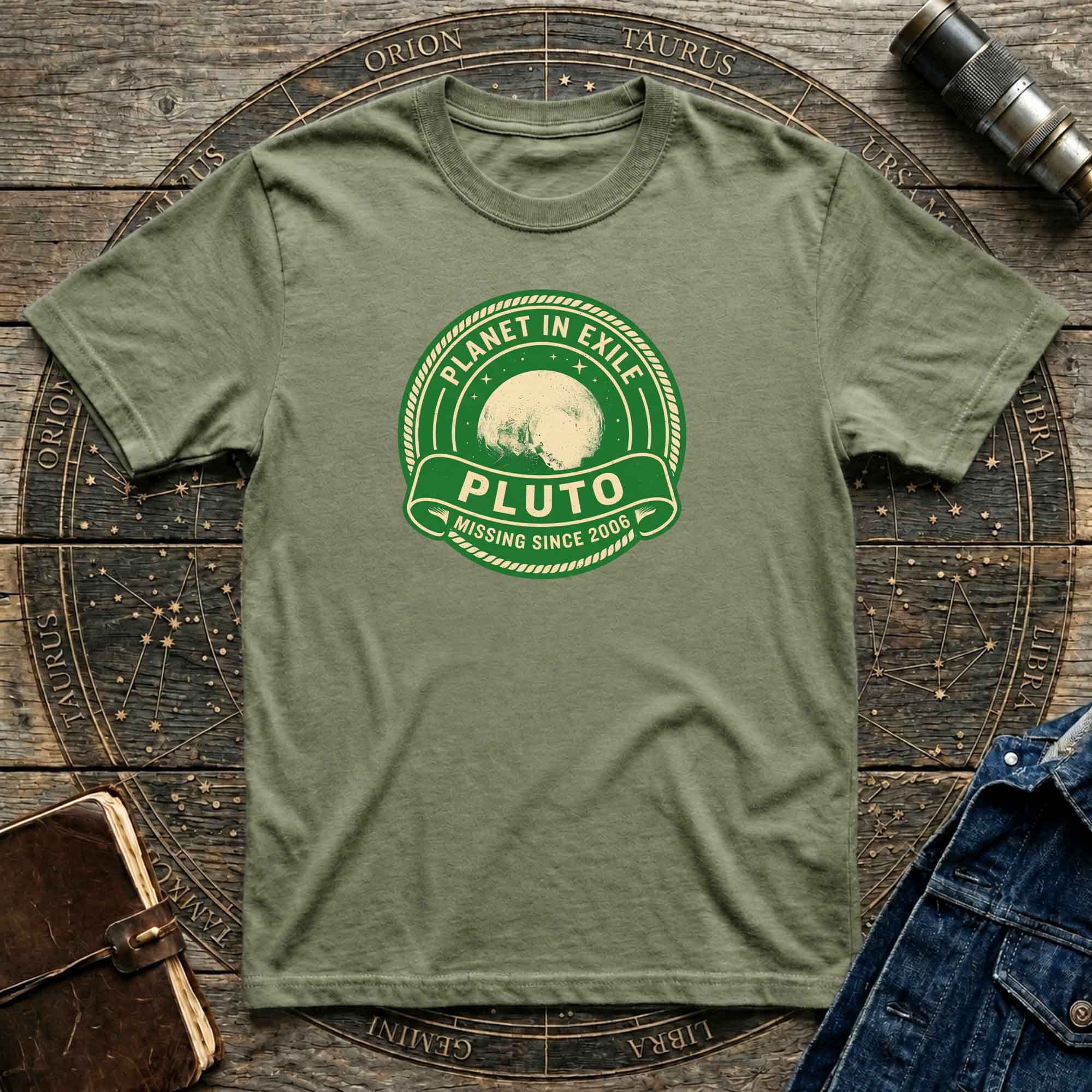 Pluto 'Planet in Exile' Vintage Badge T‑Shirt