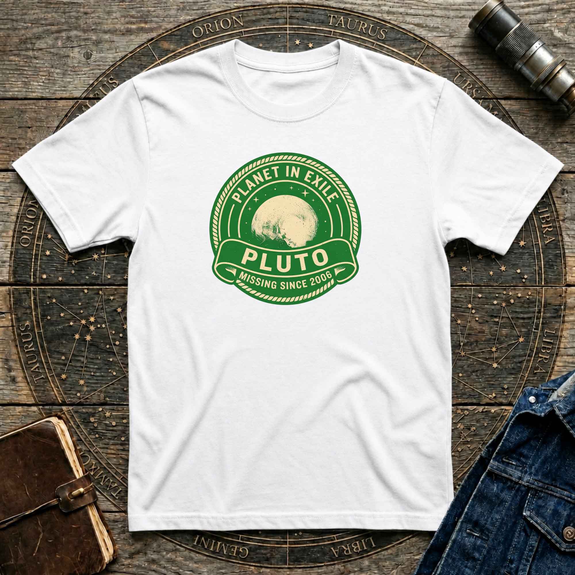 Pluto 'Planet in Exile' Vintage Badge T‑Shirt
