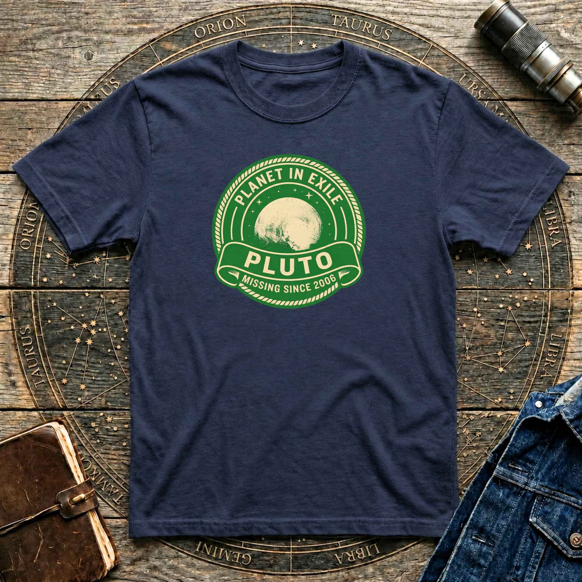 Pluto 'Planet in Exile' Vintage Badge T‑Shirt