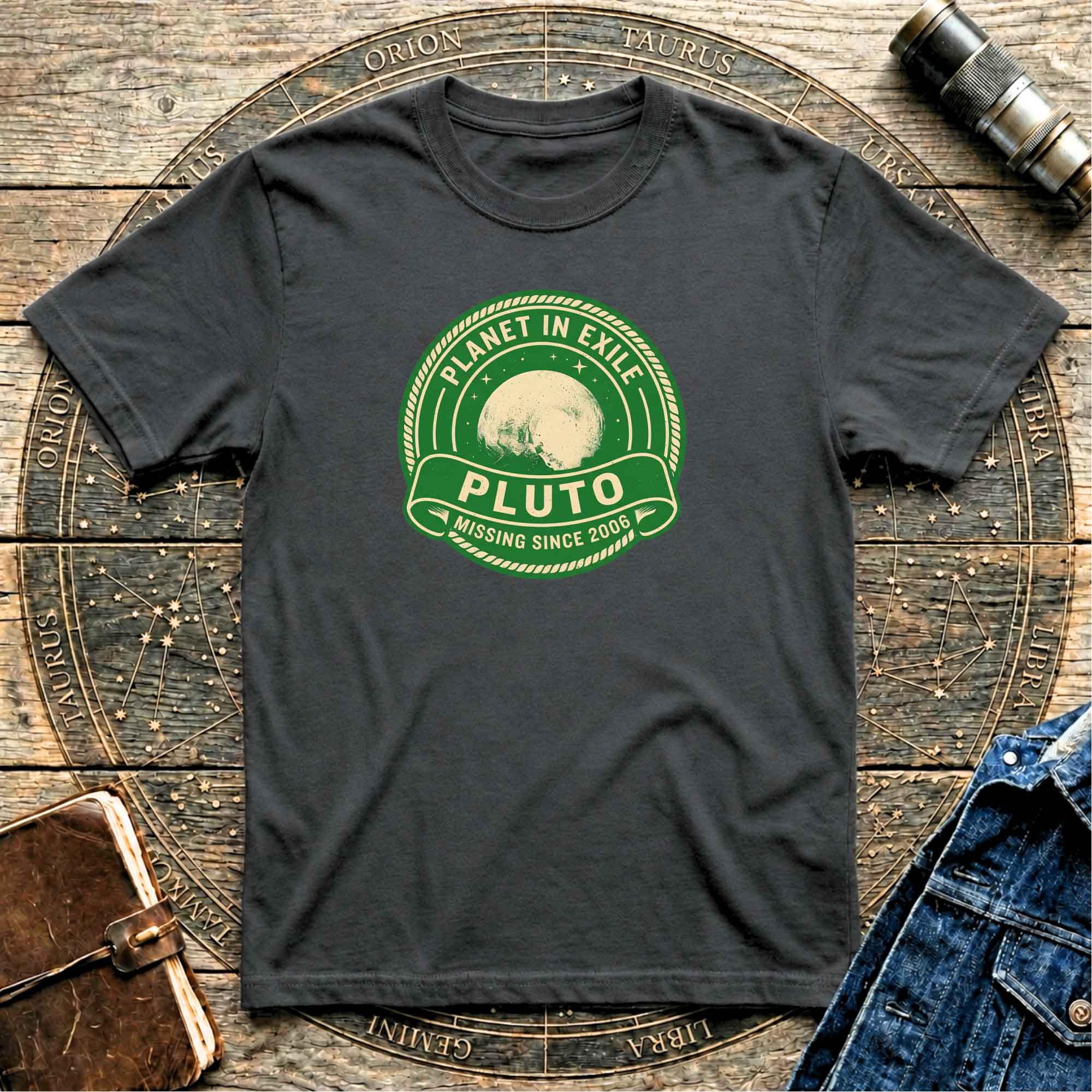 Pluto 'Planet in Exile' Vintage Badge T‑Shirt