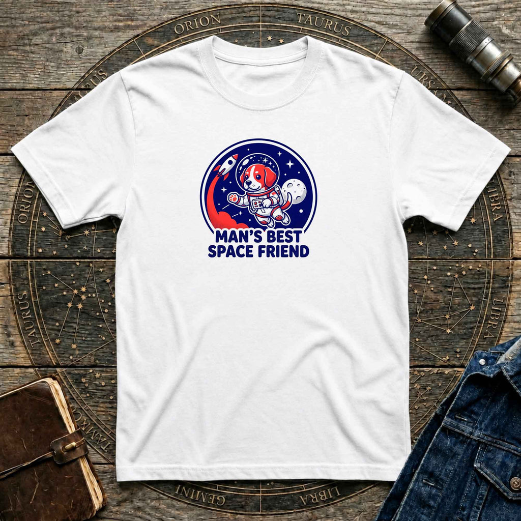 Astronaut Dog Retro T-Shirt