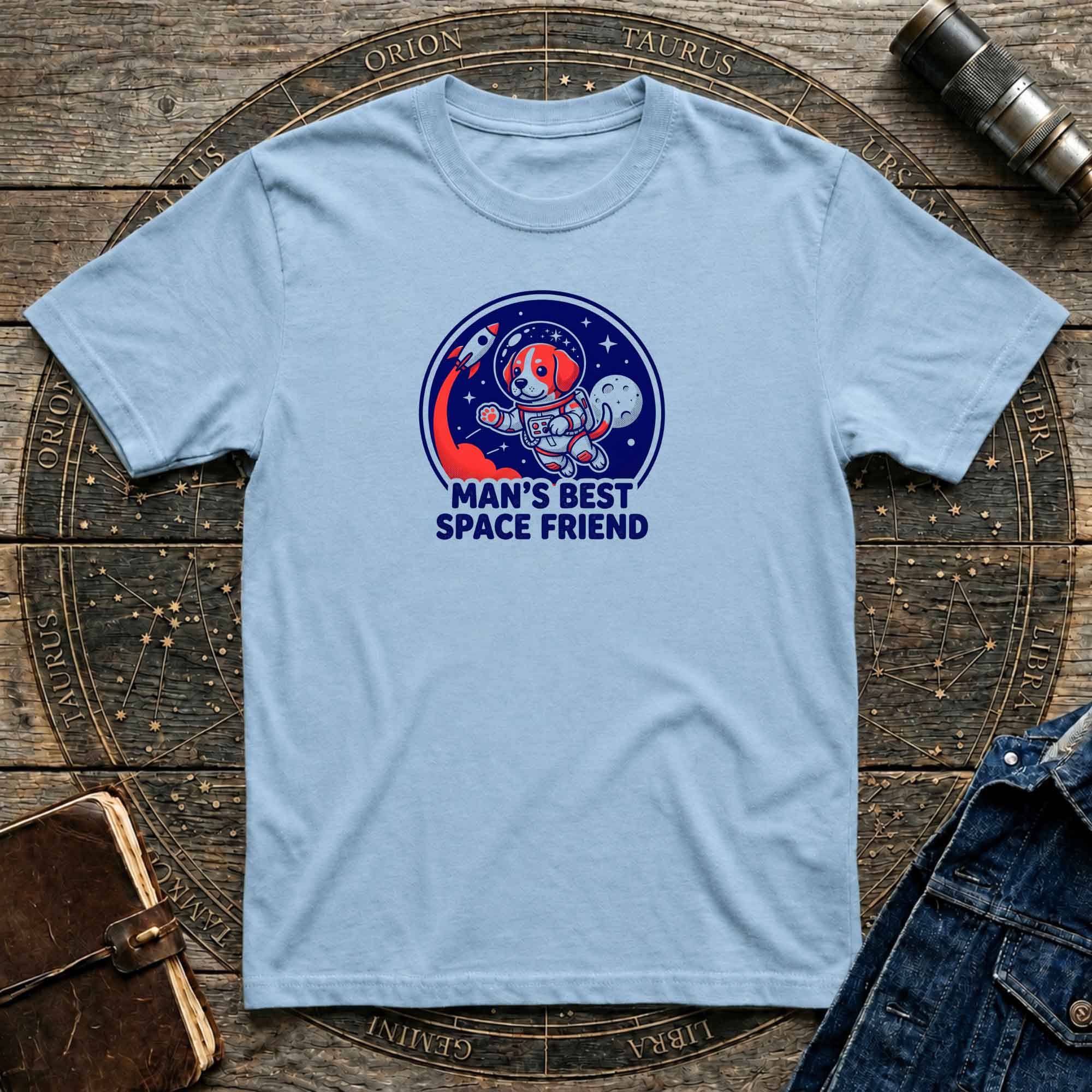 Astronaut Dog Retro T-Shirt