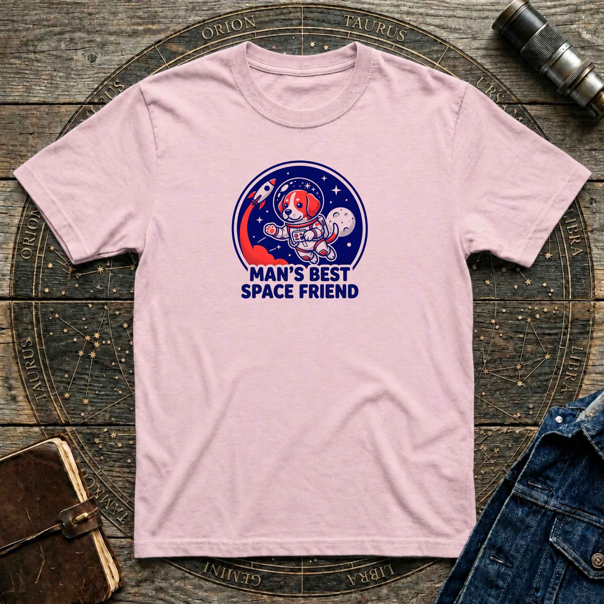 Astronaut Dog Retro T-Shirt
