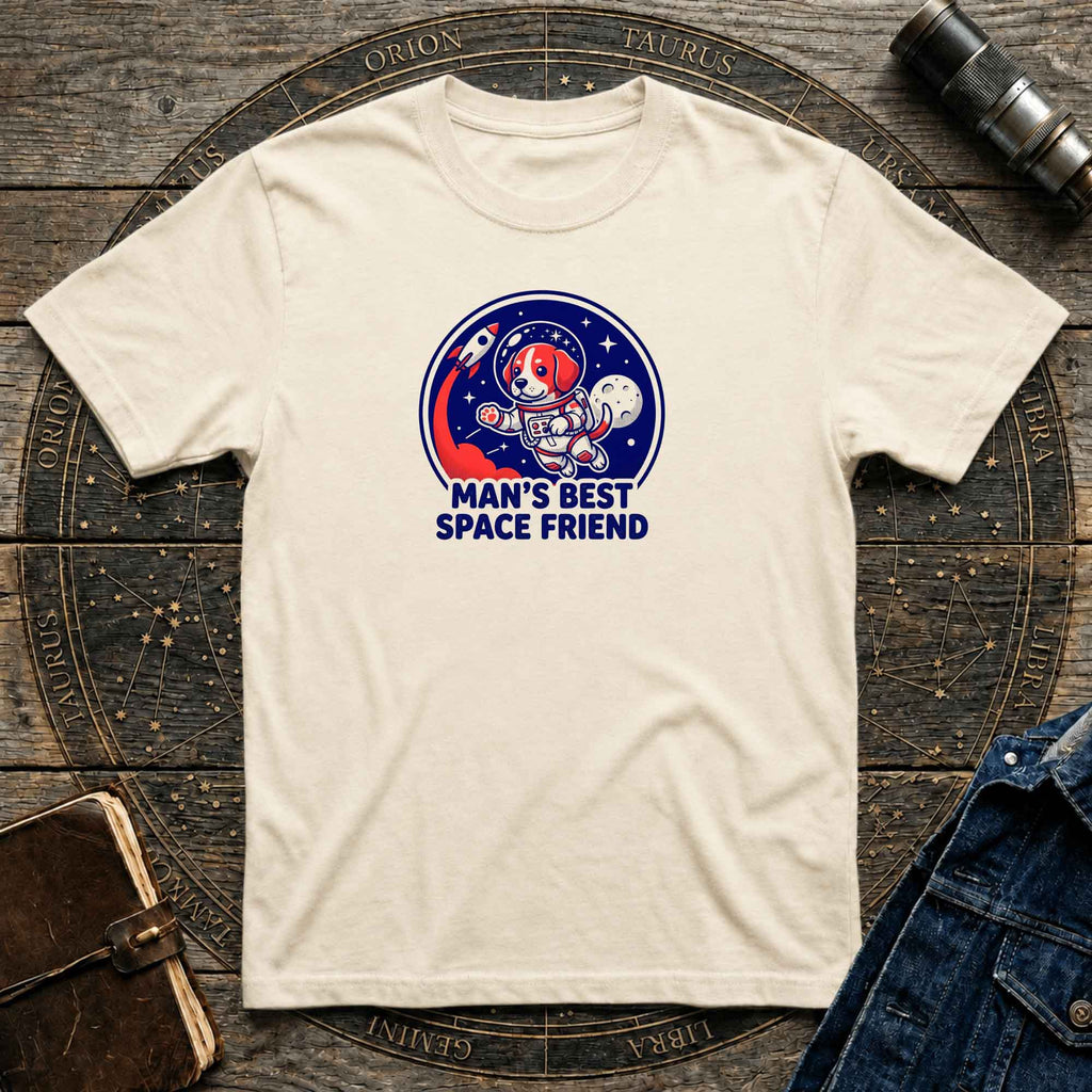 Astronaut Dog Retro T-Shirt
