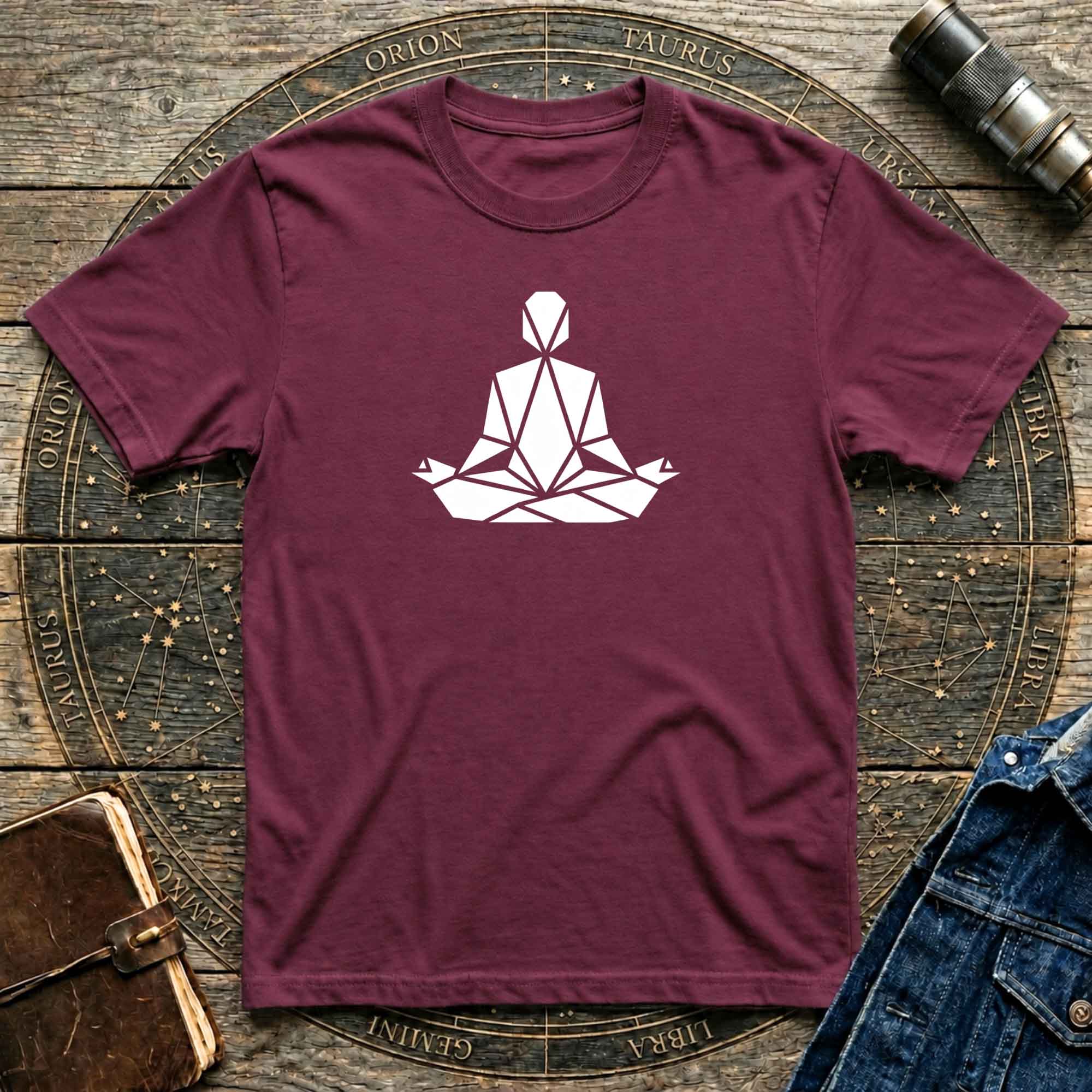 Geometric Lotus Pose Meditation Tee